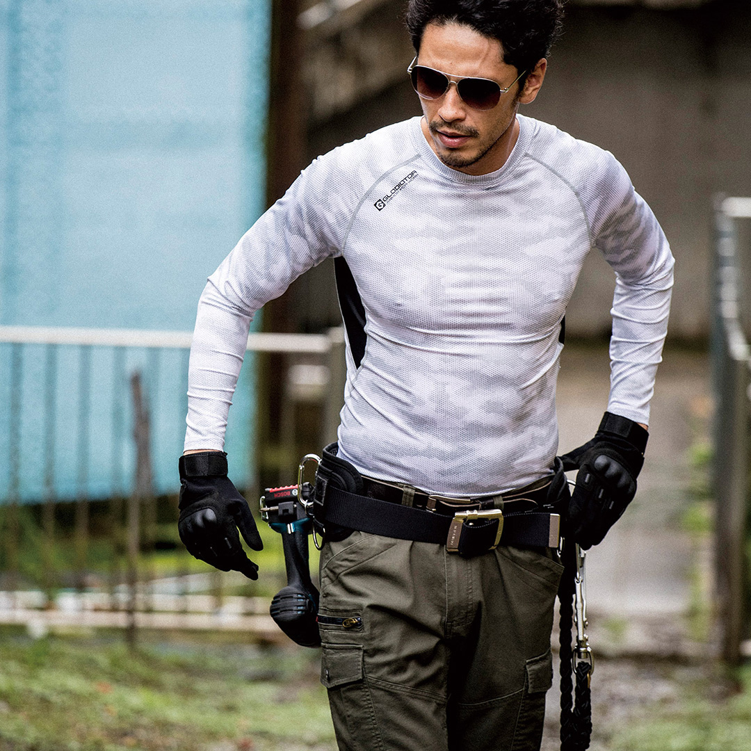 ホワイト 作業着 仕事服 オシャレ コーディネート