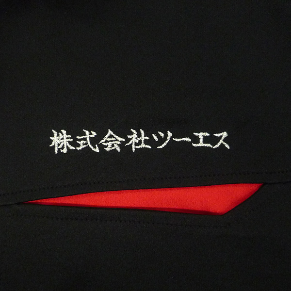 【ブラック×銀】KNG 半袖ポロシャツの刺繍加工