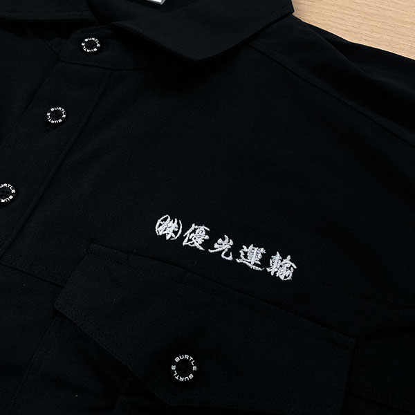 【ブラック×白】BURTLE ポロシャツの刺繍加工